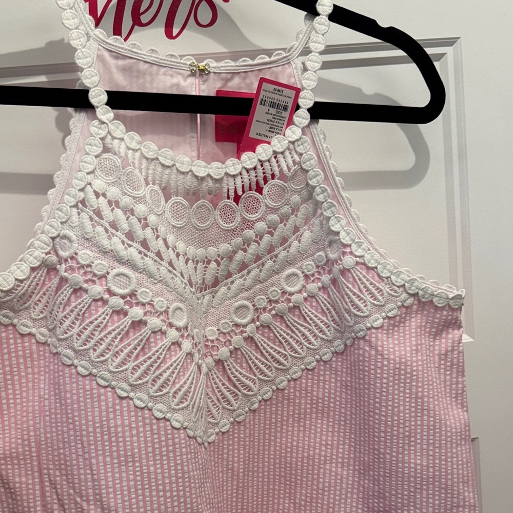 Pink Sleeveless Dress with Lace Detail - Lilly Pulitzer - Picture 2 of 4